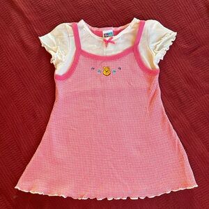 🍯Vintage 90s Winnie the Pooh Pink Girl’s T Shirt Dress 6T
